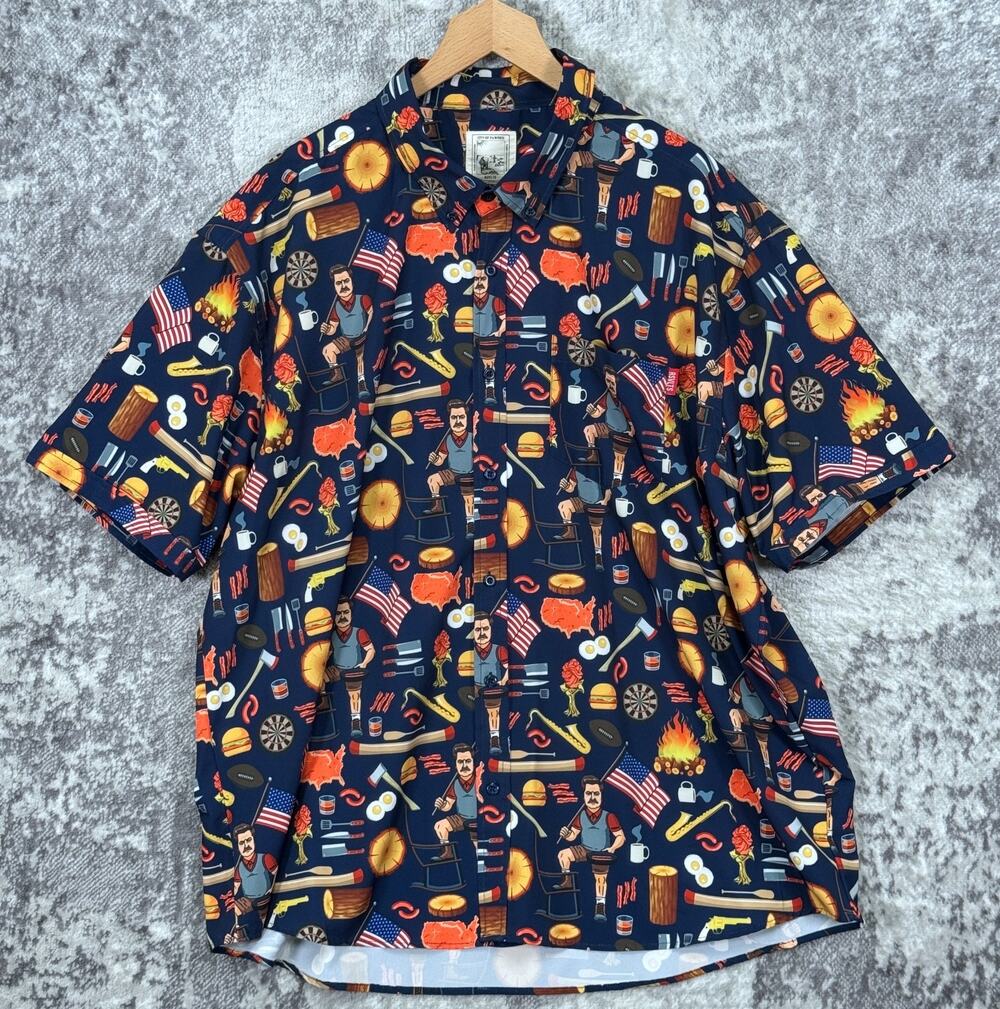 RSVLTS Kunuflex Shirt XXXL Mens Ron Swansons Shirt Of Greatness Short Sleeve